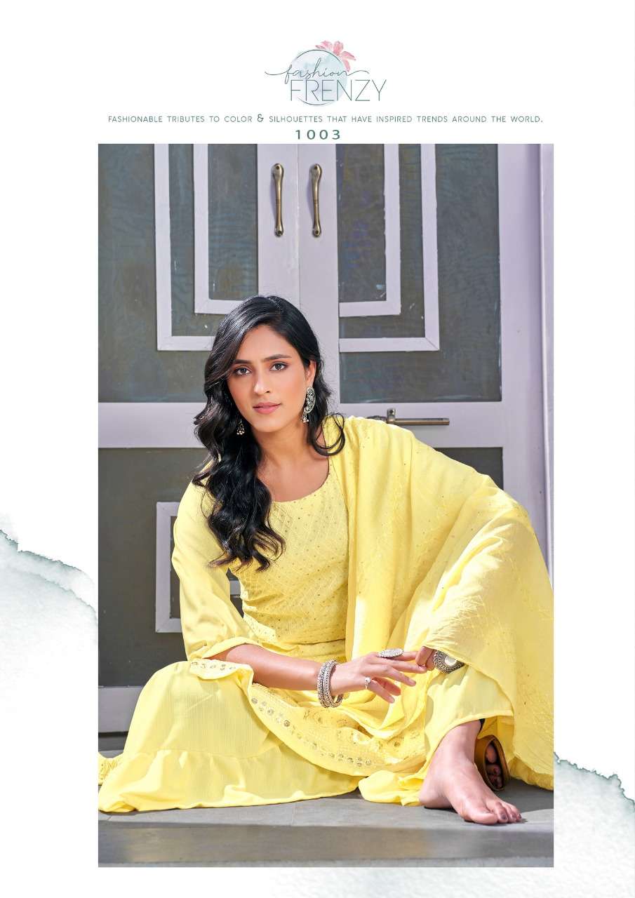 Anieya-Kavya Vol-1-Georgette-Mirror Work-Kurti-Sharara-Dupatta-1003-C